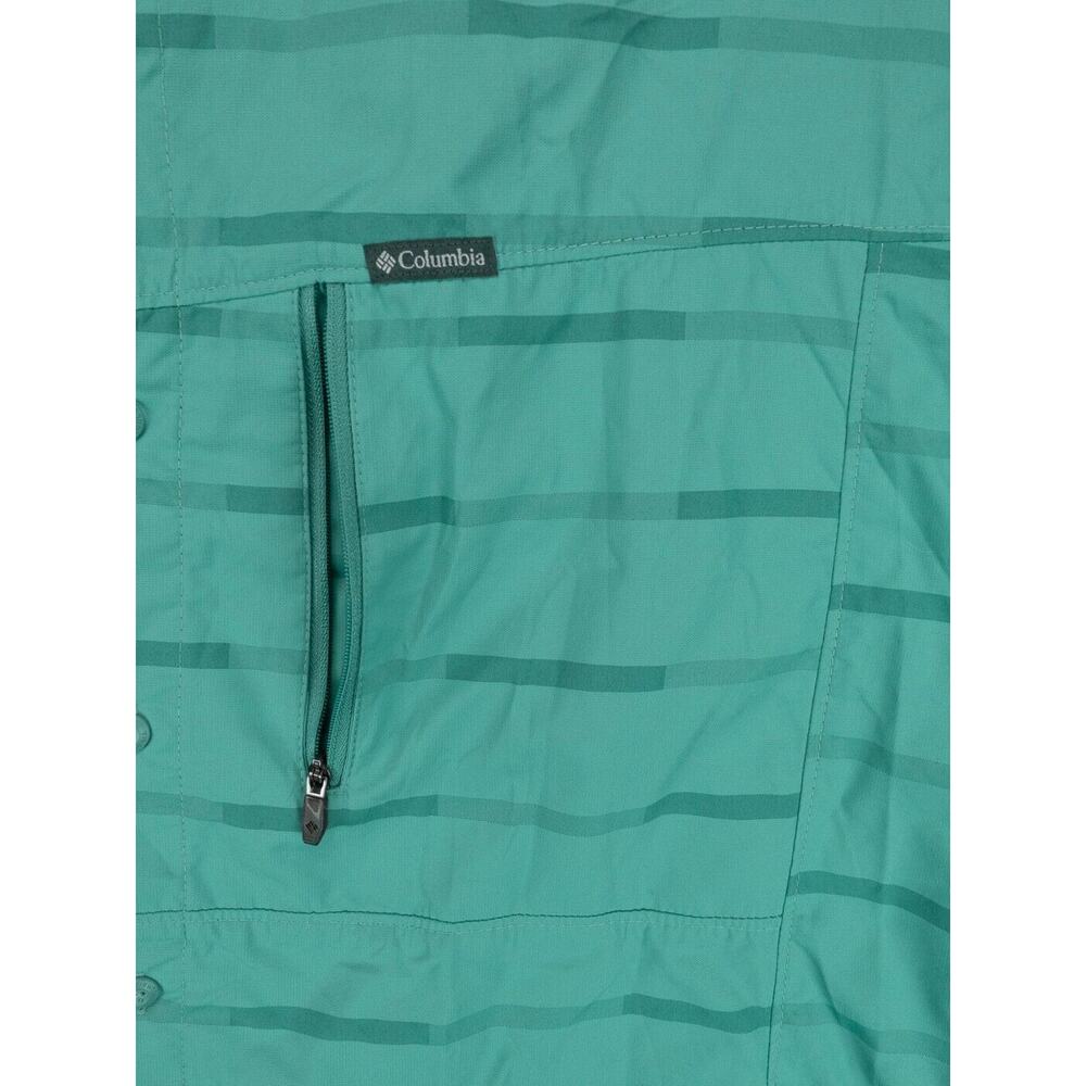 Columbia Shirt Mens XL Green Striped Short Sleeve Vented Omni Shade Outdoors - Picture 5 of 12